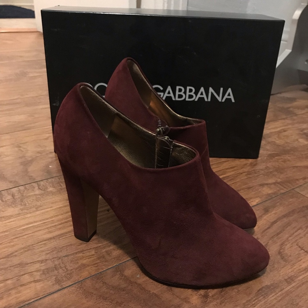 Dolce & Gabbana Women’s Booties Burgundy Sz 39 US8